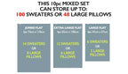 10pc Flat Vacuum Storage Bag Set