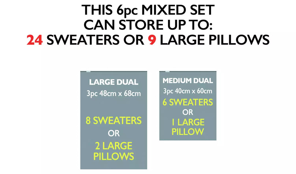 6pc Travel/Vacuum Storage Bag Set
