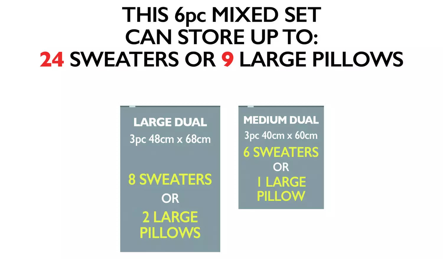 6pc Travel/Vacuum Storage Bag Set