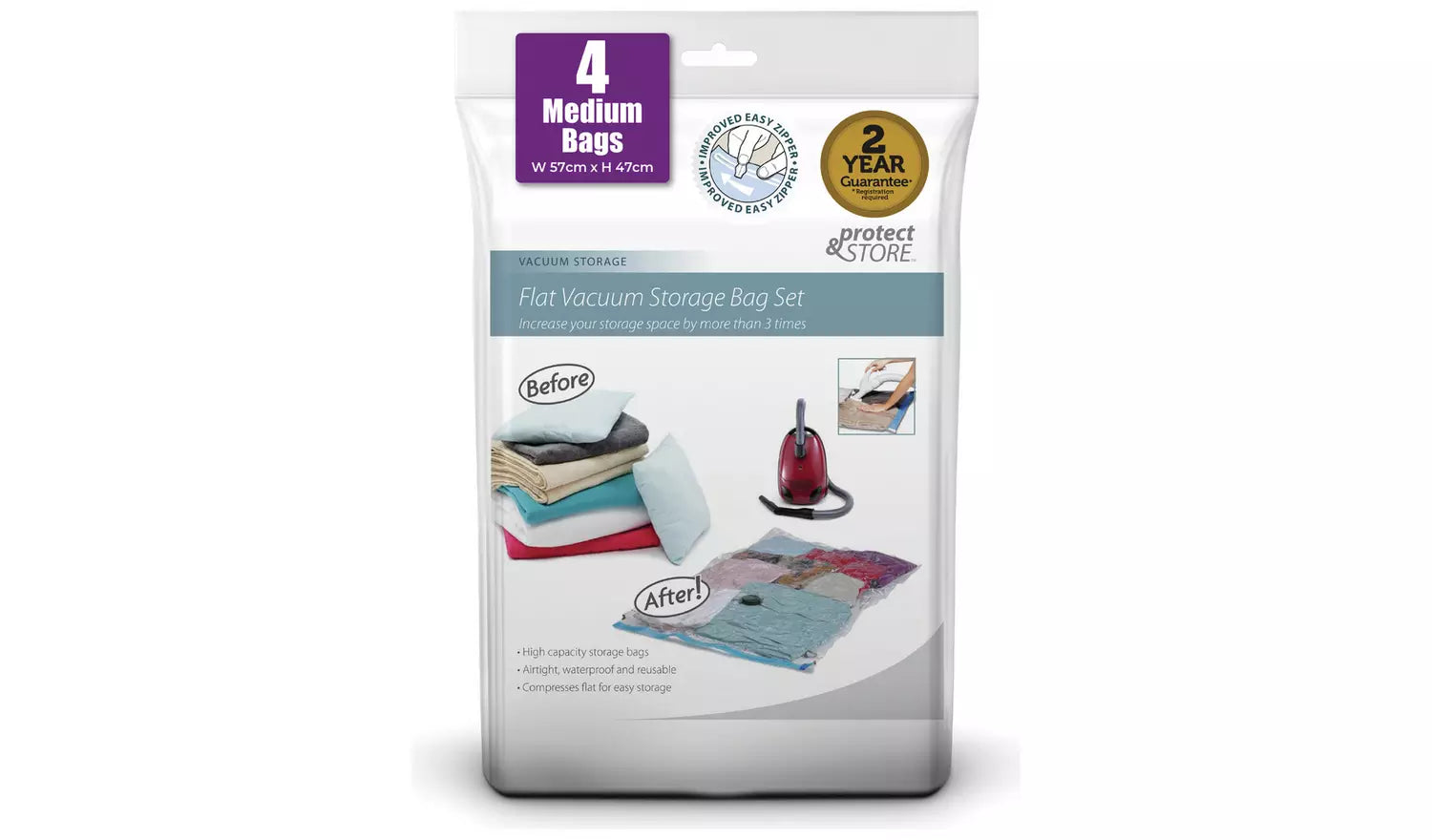 4pc Medium Vacuum Storage Bag Set