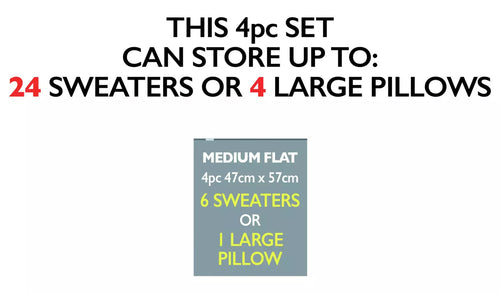 4pc Medium Vacuum Storage Bag Set