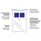 6pc Mixed Size Flat Vacuum Storage Bag Set