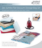 2pc Jumbo Flat Vacuum Storage Bag Set