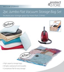 2pc Jumbo Flat Vacuum Storage Bag Set